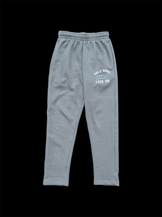 SMOKE GREY “SIGNATURE” STRAIGHT LEGGED JOGGERS